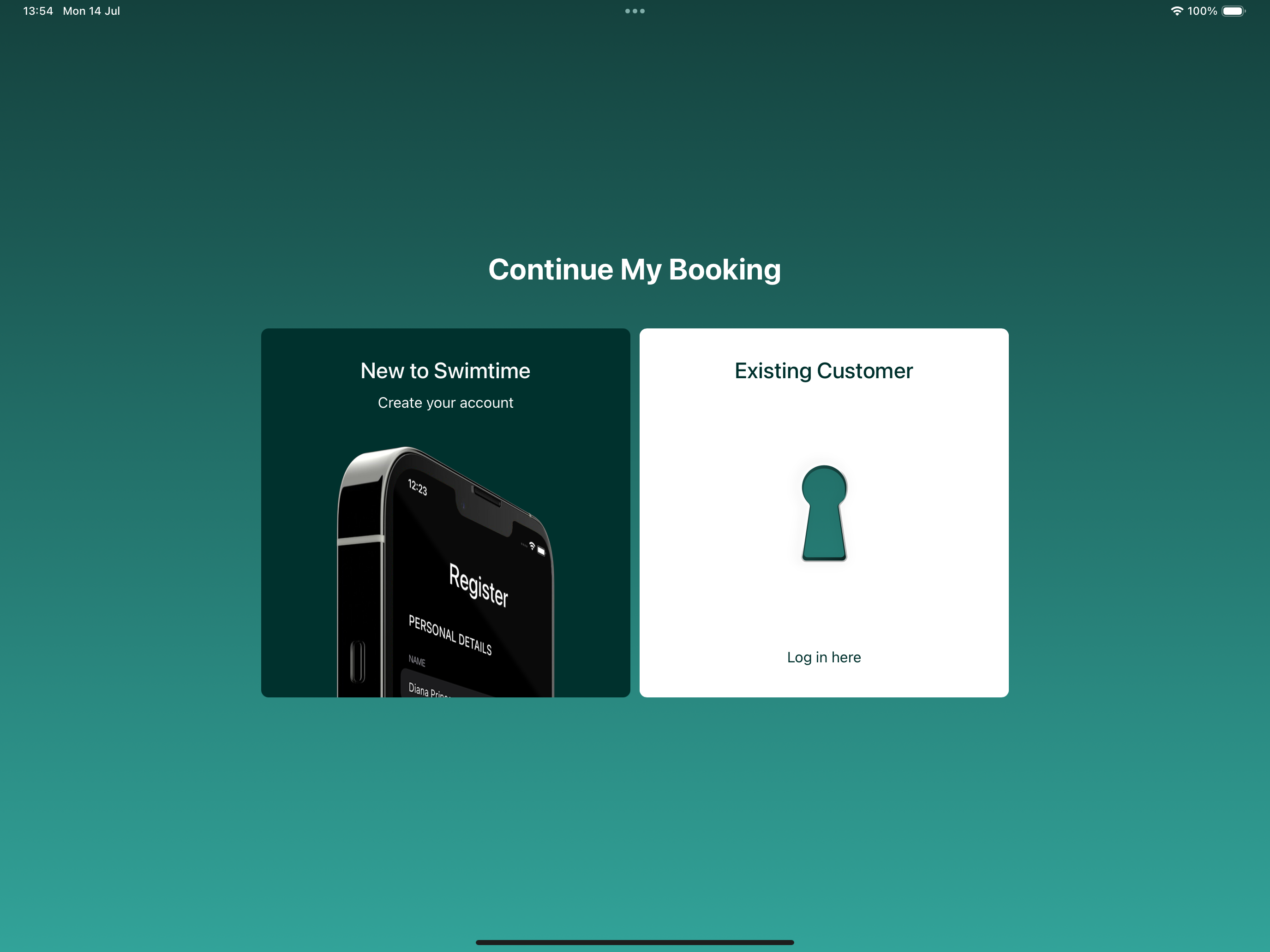 Screenshot of the Franscape 'Welcome' screen on an iPad